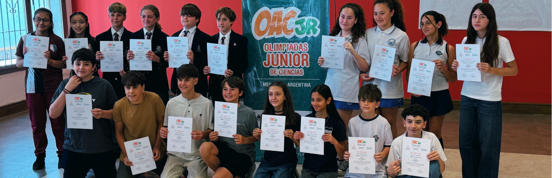 Ceremonia de premiación en la Olimpíada de Ciencias Junior